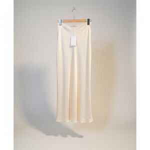 Reformation 100% Silk Cream Maxi Skirt